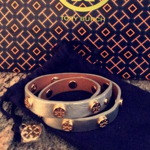 Tory Burch double strap logo stud bracelet NWT